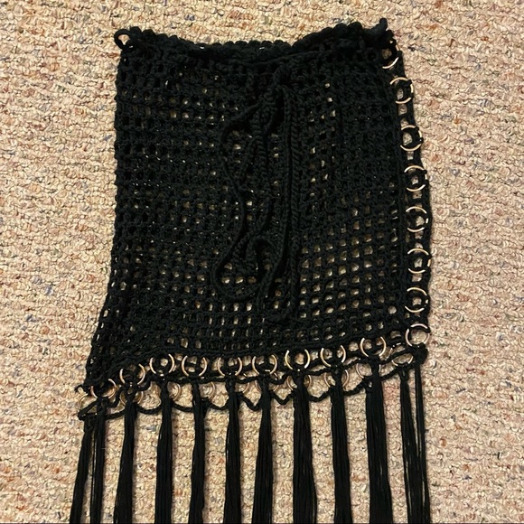 LUNA B Crochet Fringe Skirt Coverup - Picture 4 of 4